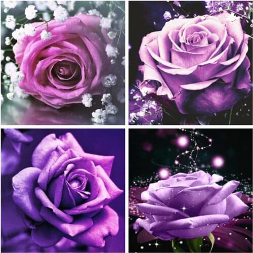 AZQSD Diamond Painting Rose Cross Stitch Embroidery Sale Flower Full Square Picture Of Rhinestones Gift Handmade Home Decor