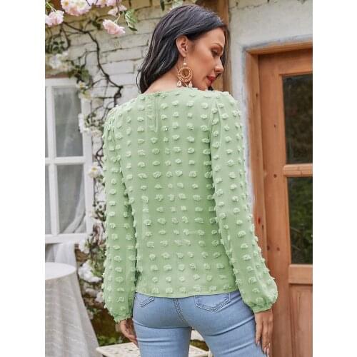 Women Blouse Spring Autumn Solid Color Patchwork Embroidery Jacquard Lace O-Neck Long Sleeve Shirt Woman Blusas Femme Y2k Tops