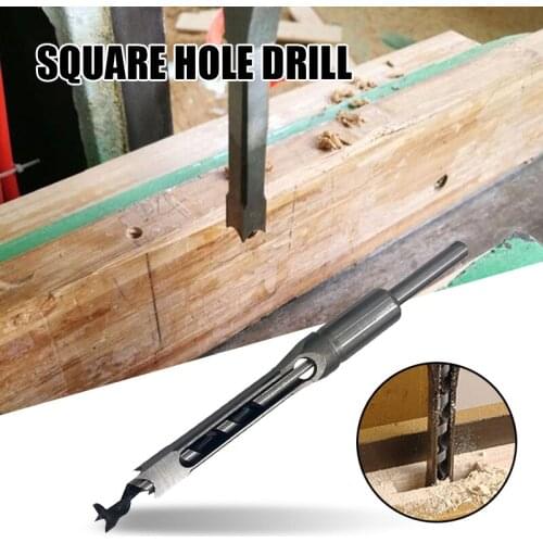 Woodworker Square Hole Drill Bits Mortising Chisel Woodworking Hole Saw Mortise Chisel Drill Bit Tool JDH88