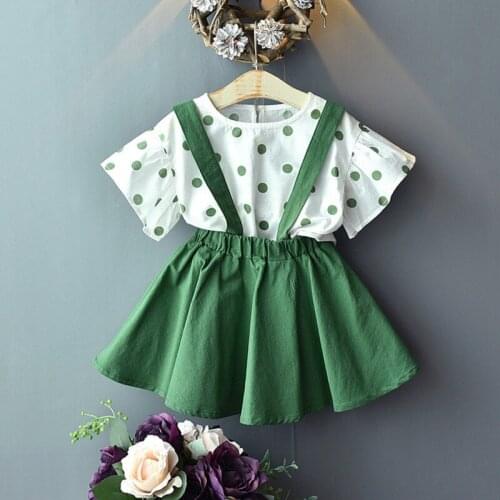 Kids Girls Clothing Sets Summer New Style Baby Girls Clothes Short SleeveT-Shirt+ Dress 2Pcs Children Clothes Suits