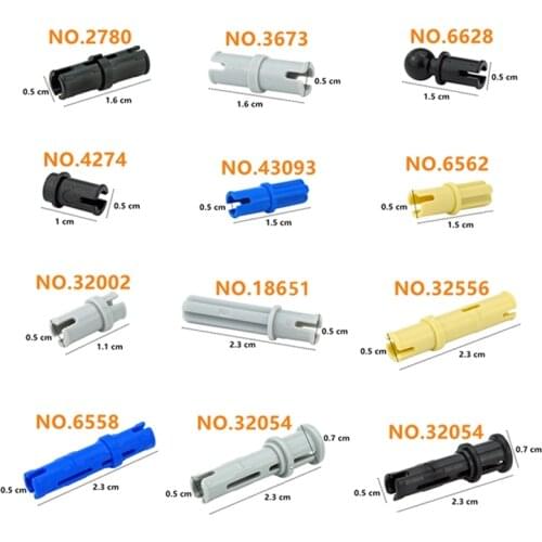 DIY Bulk Technical Part Connector Pin Peg Cross Axle Building Blocks Toy MOC Parts Compatible With 2780 3673 6558 6562 Bricks