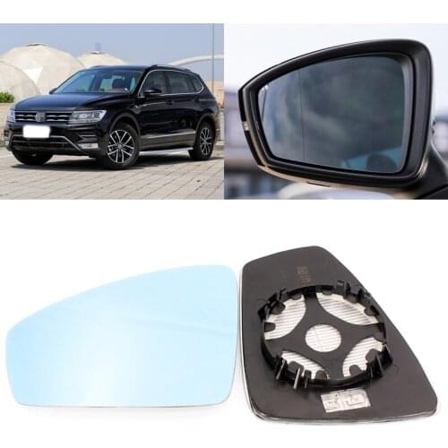 For Volkswagen Tiguan L Car Side View Door Wide-angle Rearview Mirror Blue Glass With Base Heated 2pcs