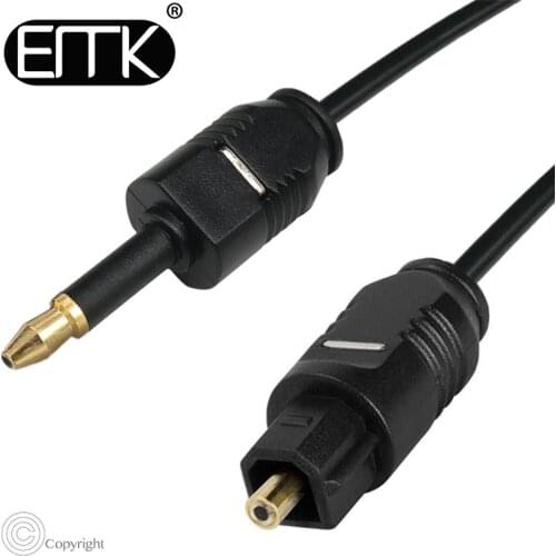 EMK Digital Toslink to Mini Toslink Cable 3.5 Optical SPDIF Audio Cable for Mini Disc 1m 1.5m 2m