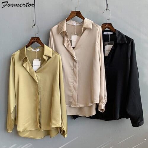 Foxmertor Satin Blouses