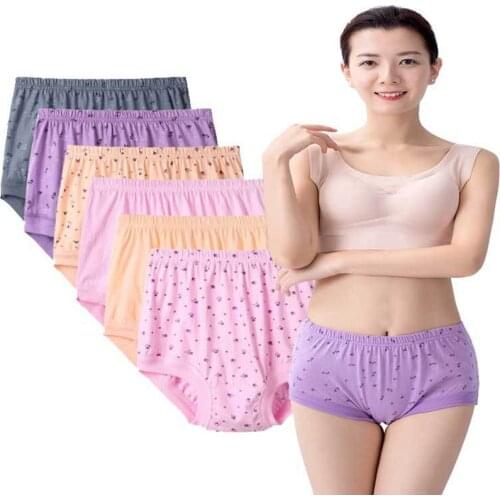 Hipster Large Sizes Woman Sexy Panties Cotton Underwear middle-aged Women Briefs Breathable Knickers Womens Underwear Lingerie