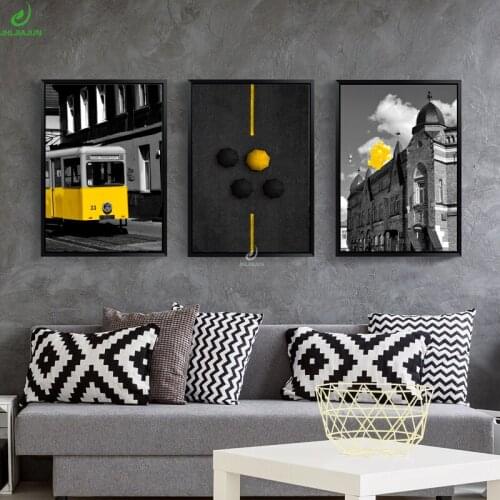 JHLJIAJUN Canvas Painting Nordic Urban Landscape No Frame Oil Poster For Living Room Bedroom Home Decor Wall Art Picture