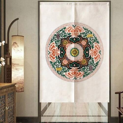 Chinese Door Curtain Living Room Bedroom Kitchen Partition Half Curtain Feng Shui Curtain Doorway Curtain Noren