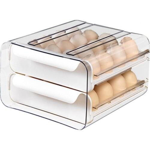 Egg Storage Box Practical Airtight PET 32 Grids Fresh Preservation Egg Organizer for Fridge