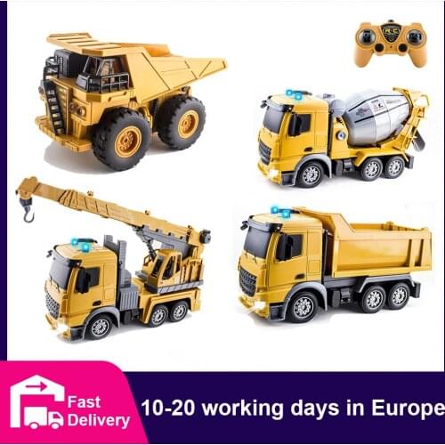 1:24 Rc Truck Excavator Bulldozer Caterpillar Tractor Model Engineering Car 6Ch 2.4G Radio Controlled Car Toys for Boys Kids