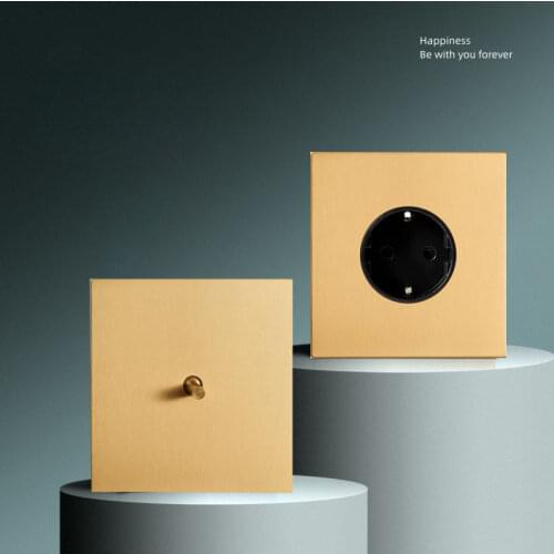 Wall Light Stainless Steel Panel Toggle Switch Vintage Momentary Switch Gold 1-4 Gang 2 Way Switch for Living Room