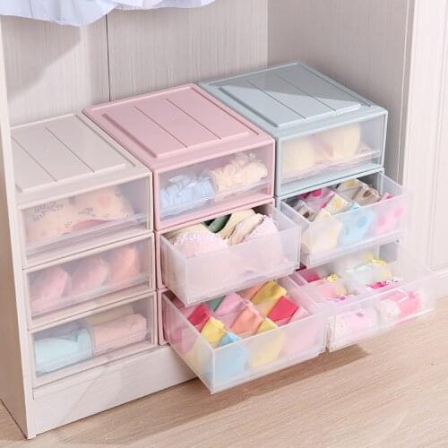 Underwear Bra Panties Briefs Socks Storage Boxes Drawer Type Plastic Clothes Transparent Organizer Household Sundries Container
