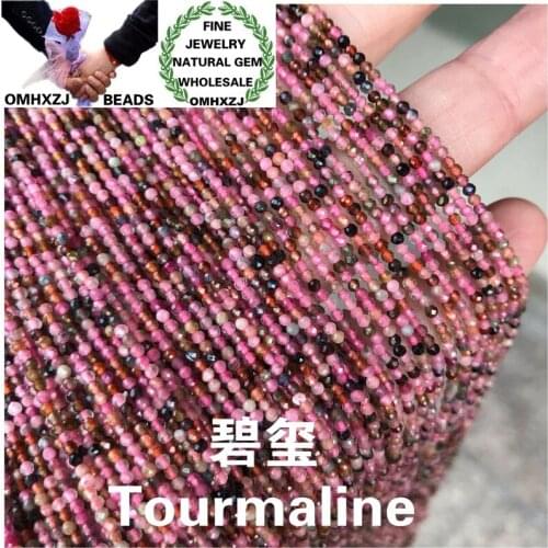 OMHXZJ Wholesale ZB106 2 2.5 3mm DIY Bracelet Necklace Jewelry Making Accessories Natural Stone Hot Fine Tourmaline Round Beads