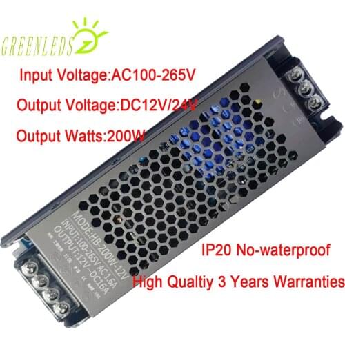 LED Power Suppliers 200w Output DC12V or 24V Input Voltage 100-265V Pure Copper Mute with High Qualtiy 3 Years Warranties