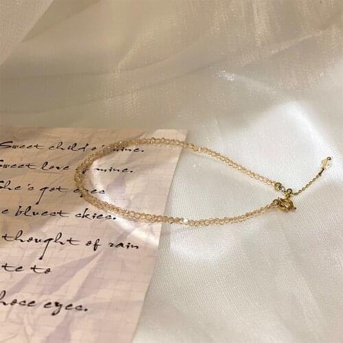 Crystal simple geometric bracelet Japanese and Korean fashion design sense net red foot chain ins personality trend jewelry