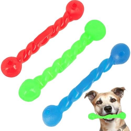 Dog Toy Rubber Dog Funny Toy Soft Rubber Twist Rod Dog Interactive Toy Dog Chew Toy Chew Clean Pets Teeth Toy Pet Molar Bite Toy