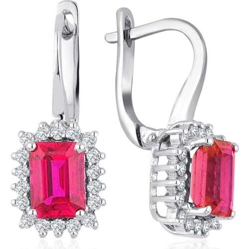 Symbol Gold 3.38 Carat Diamond Ruby Earring Piece Jewelry Rope Chain Charm Earring Jacket Bead Figure For Women