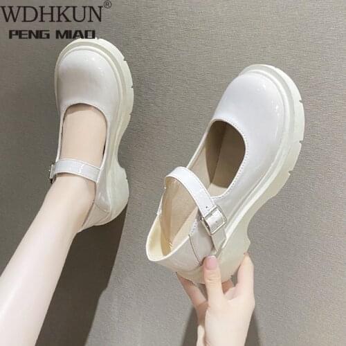 Shoes Women Japanese Style Mary Jane Shoes Women Vintage Girls High Heel Platform Shoes College Student Big Size 40