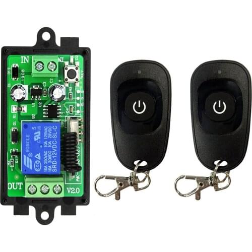 Smart Multiple DC 12V 24V 10A 433 MHz 1CH 1 CH 1 Channel Wireless Relay RF Remote Control Switch Receiver+Transmitter controller