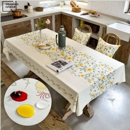 Waterproof Tablecloth Oilcloth For Table Dining Oval Table Cloth Stain Tablecloth Sunflour Table Cover PVC Tablecloth For Table