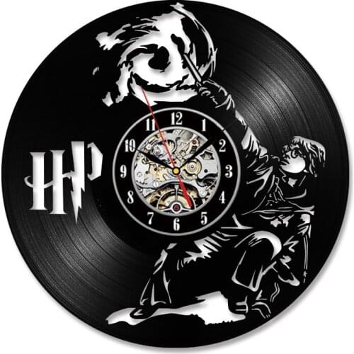 Magic Movie Theme LED Wall Clock Silent Vintage Vinyl Record Wall Clock Home Decoration Accessories For Living Room Gift