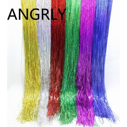 ANGRLY 14x100cm Laser Balloon Rain Silk Tassels Marry Party Birthday Christmas Tree Wedding Decoration Artificial Flowers Gifts