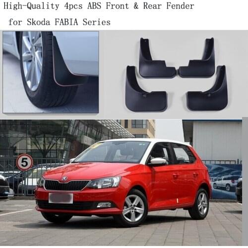 High-Quality 4pcs ABS Front & Rear Fender for Skoda FABIA Series Car Mud Flaps Splash Guard Mudguard Mudflaps Accessories