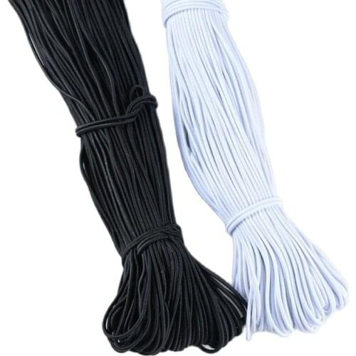 High quality black and white round elastic rope / high elastic rope DIY fine rubber band / thick rubber rope