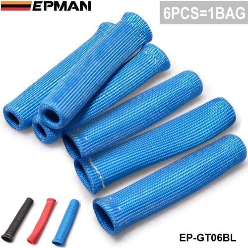6 Cyl Blue 1200 Degree Spark Plug Ignition Wire Heat Boot Protector Cover For BMW E39 5-Series (2000- ) EP-GT06