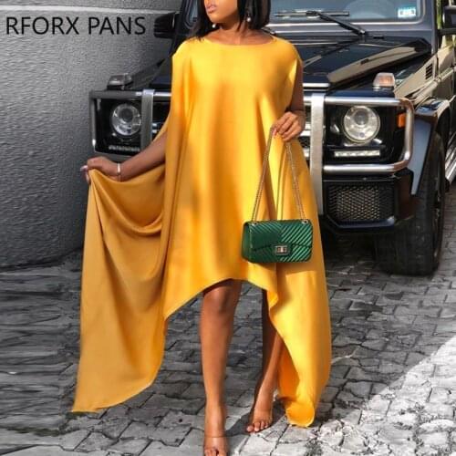 Women Solid Chic Tank Asymmetrical spacious Satin Party Dresses