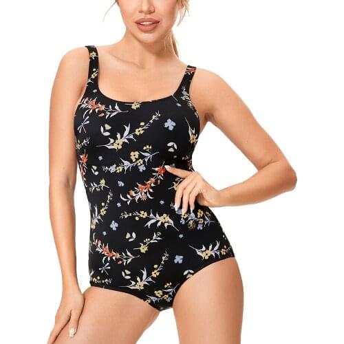 Womens Basic Modest One Piece Swimsuit Plus Size Bathing Suits