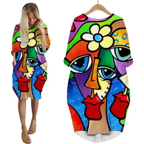 CLOOCL Popular Polynesian Tiare Flower Printed Dress Fashion 3D Dress Pockets Harajuku Women Party Clothing Long-sleeve Dress