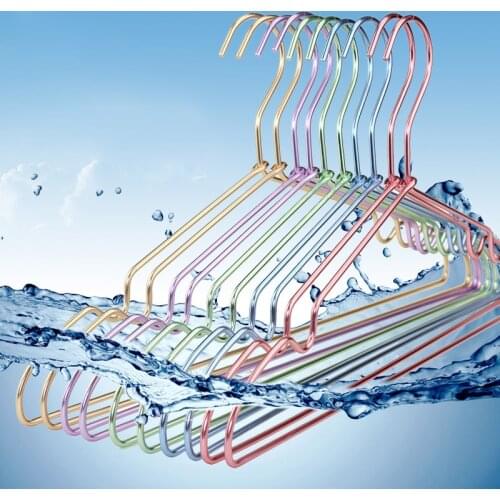 10pcs/lot 41cm Aluminum Alloy Anti-slip Hangers For Clothes Adult Metal Hanger
