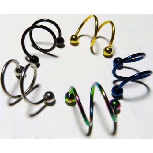 100pcs/lot Stainless Steel Spiral Non-piercing Ear Clip Anti-anaphylaxis Ear Clip Earrings Cuff Wrap Fashion Jewelry
