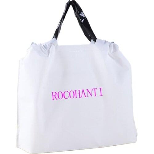 100X Custom LOGO Printed Eva Eco Friendly Frosted Plastic Drawstring Bag Shopping Bag with Handle