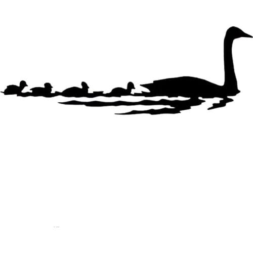 16*5.6cm Swimming Geese Family Of Five Car Sticker Warm And Romantic Car Accessories Motorcycle Helmet Car Styling