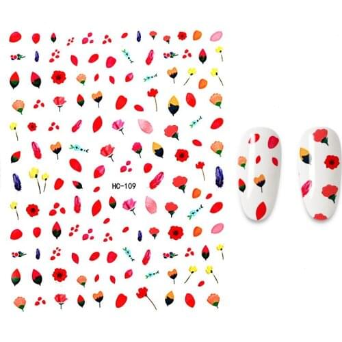3D Flower Nails Art Manicure Stickers Cute Decals Theme Nail Decoration Stickers for Nails