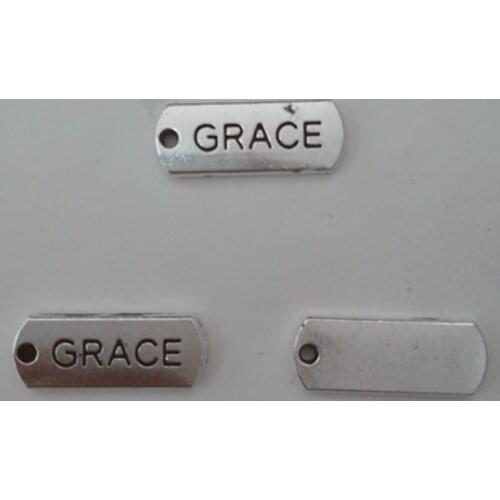 50pcs 8*21mm GRACE CHARM Antique Silver Tone Gym Sports Charms For Fitness Jewelry Making