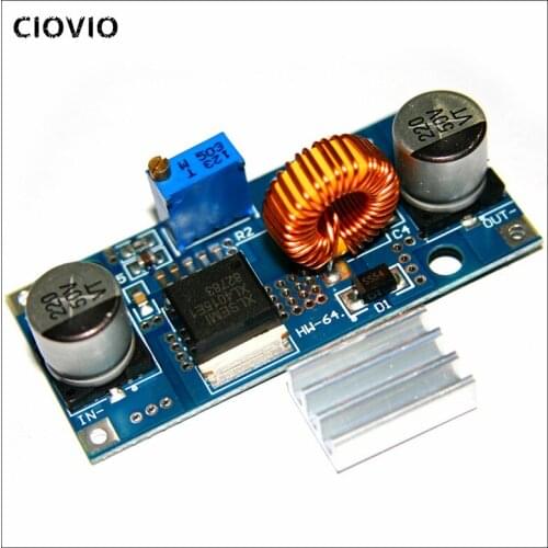 5A DC-DC Step Down Adjustable Power Supply Module LED Lithium Charger XL4015 4~38V 96% 5A DC adjustable step-down module