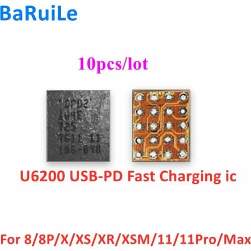 BaRuiLe 10pcs U6200 CPD2 For iPhone X /XR/XS/MAX 8 8Plus 11 Pro Max 11P 11PM USB-PD Fast charger charging IC