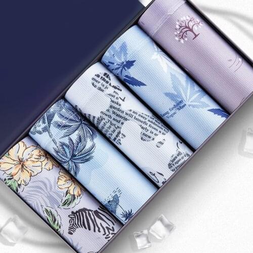 5pcs/lot Men Boxer Underwear Men Boxers Hombre Shorts Sexy Comfort Underpants Male Fashion Printed Breathable Panties 3XL