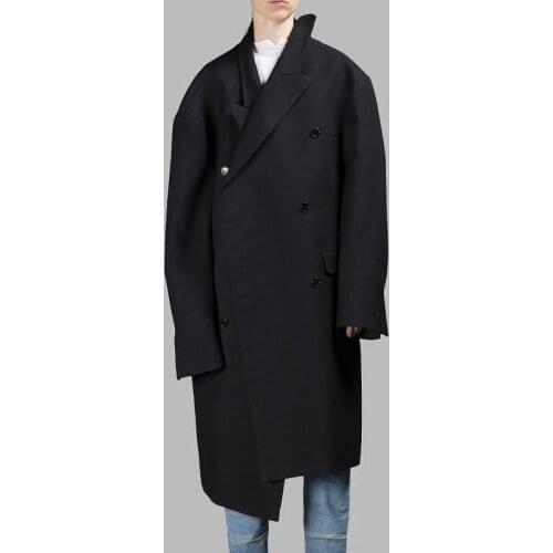S-6XL!Large mens coats 2021 Long asymmetrical suit coat autumn winter fashion mens clothing windbreaker