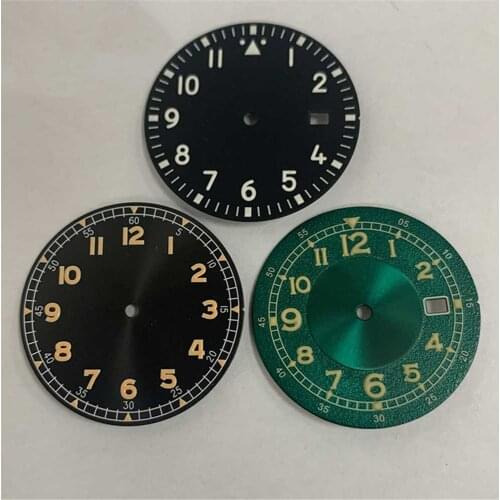 Black orange dial plate Green Luminous watch dial 33.5MM for NH35 /NH36 /7S /4R watch dial parts accessories