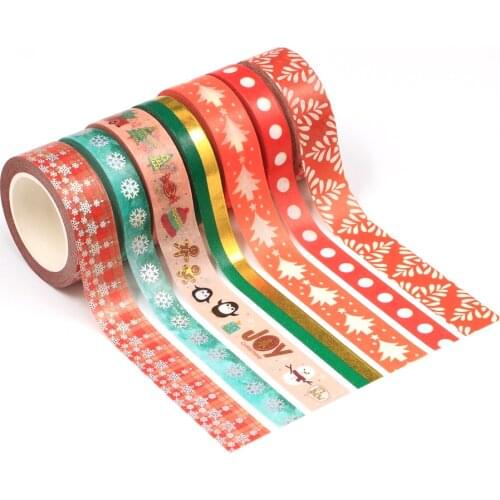 2021 NEW 1PC 10M Merry Christmas Snow Deer Tree Flowers Decorative Washi Tape DIY Scrapbooking Masking Tape School Office Supply