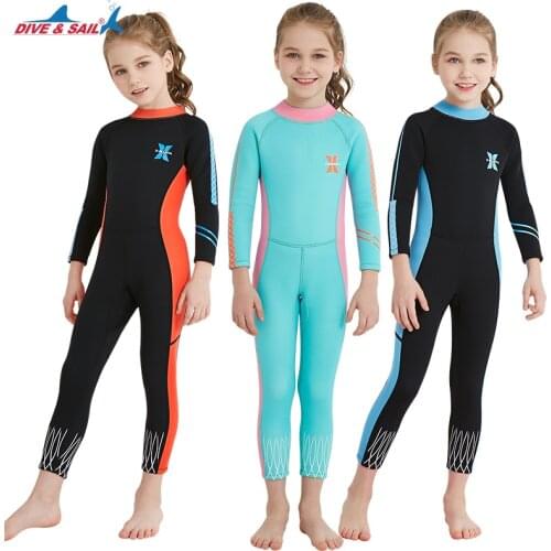 Kids Wetsuit Neoprene 2.5mm Thick Full Wetsuits Long Sleeve One Piece UV Protection Sun Protection Sunsuit for Girls Boys