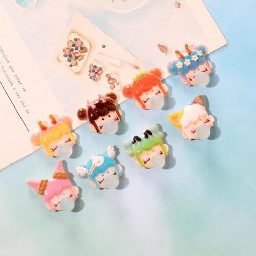DIY Materials Cartoon Blowing Bubble Girl Bag Decor Nail Art Decoration Mobile Phone Case DIY Material for Refrigerator Magnets