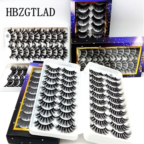 HBZGTLAD 1/5/20 pairs natural false eyelashes fake lashes long makeup 3d mink lashes eyelash extension mink eyelashes for beauty