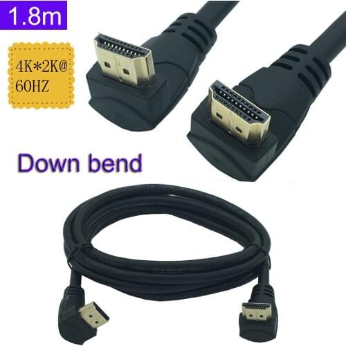 HDMI 2.0V 4K*2K @60HZ ,HDMI Male Down Angled to HDMI Male Down Angled Cable 1.8m