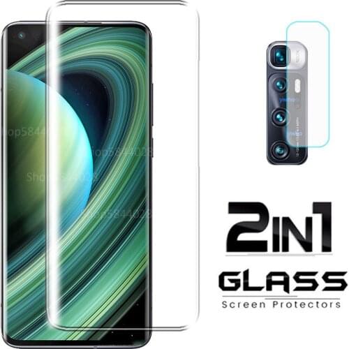 2 in 1 Curved Screen Protector For Xiaomi mi 10 Ultra Tempered Glass xiomi note 10 lite Protective Film For mi 10 Pro 5G Glass