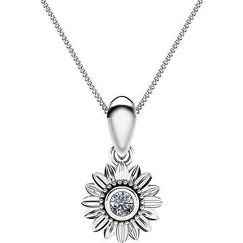 Exquisite Crystal Daisy Pendant Necklace For Women Jewelry Fashion Silver 925 Girl Chain Clavicle Necklace Female Accessories