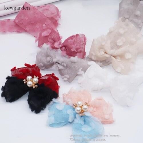 Kewgarden Wholesale DIY Flower Hair Bowknot Accessories 1.5" 38mm Cloud Gauze Lace Satin Ribbons Handmade Tape Webbing 25Yards